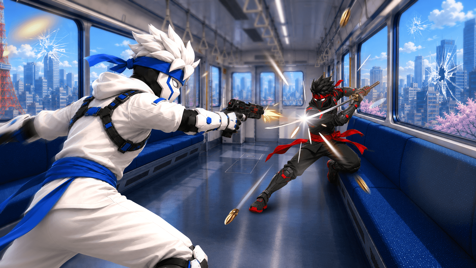 Showdown fight in the metro